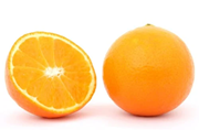 Half an orange and whole orange